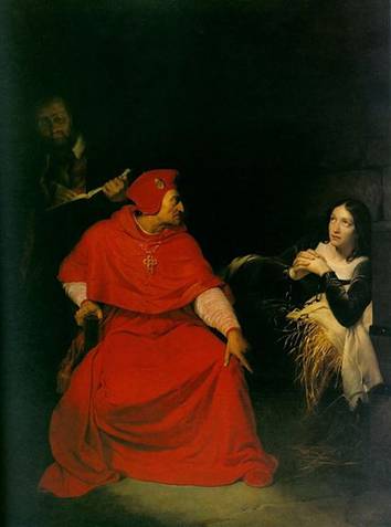 Joan of Arc interrogated in her cell by Cardinal Winchester, 1431 (Paul Delaroche) (1797-1859) Musee des Beaux-Arts, Rouen